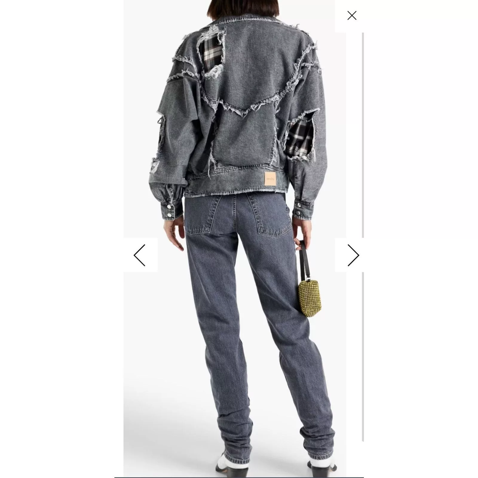 Retrofete Coats Retrofete RETROFÊTE Ellie reversible distressed denim jacket Gray