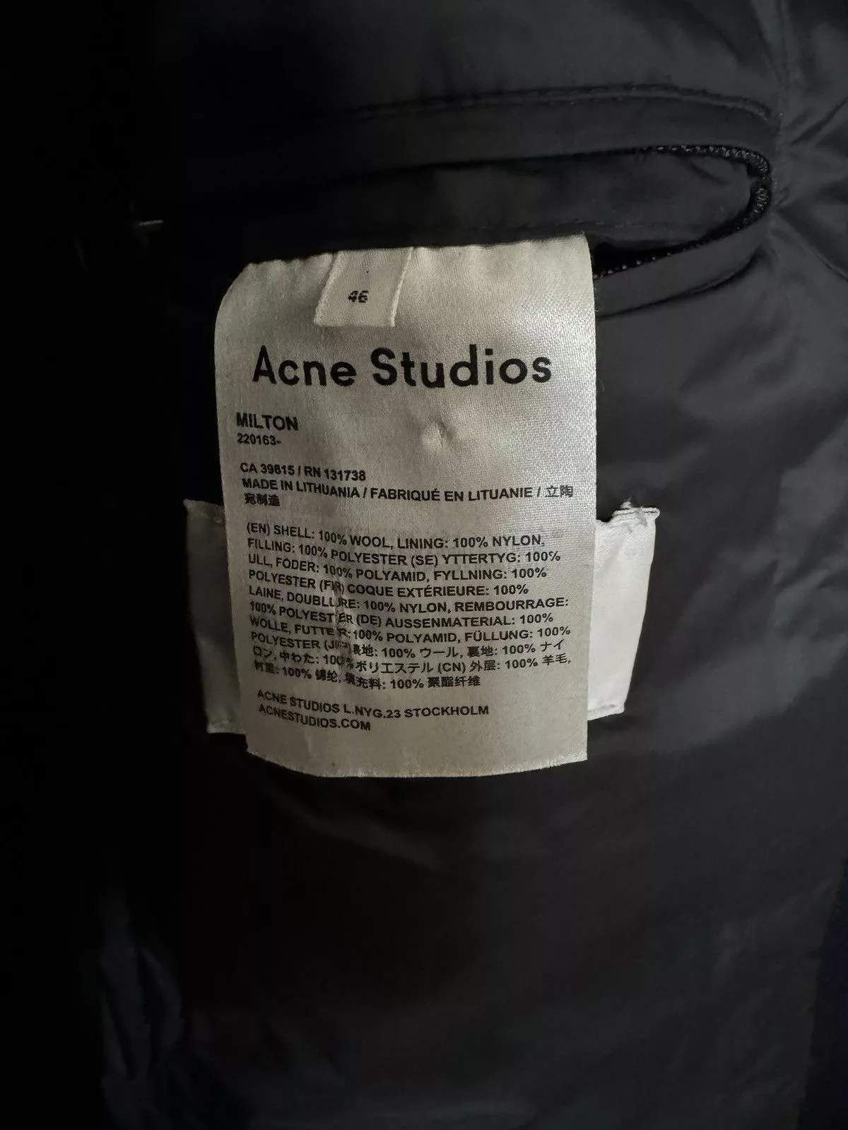 Acne Studios Heavy Coats Acne Studios Milton Parka in Navy Blue