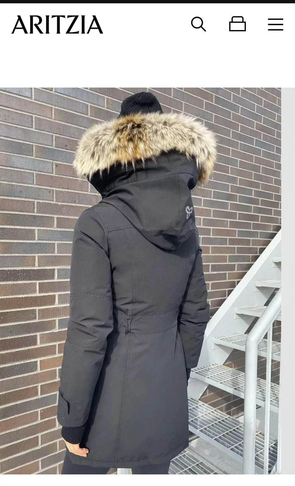Aritzia Down Jackets BLACK ARITZIA BANCROFT PARKA