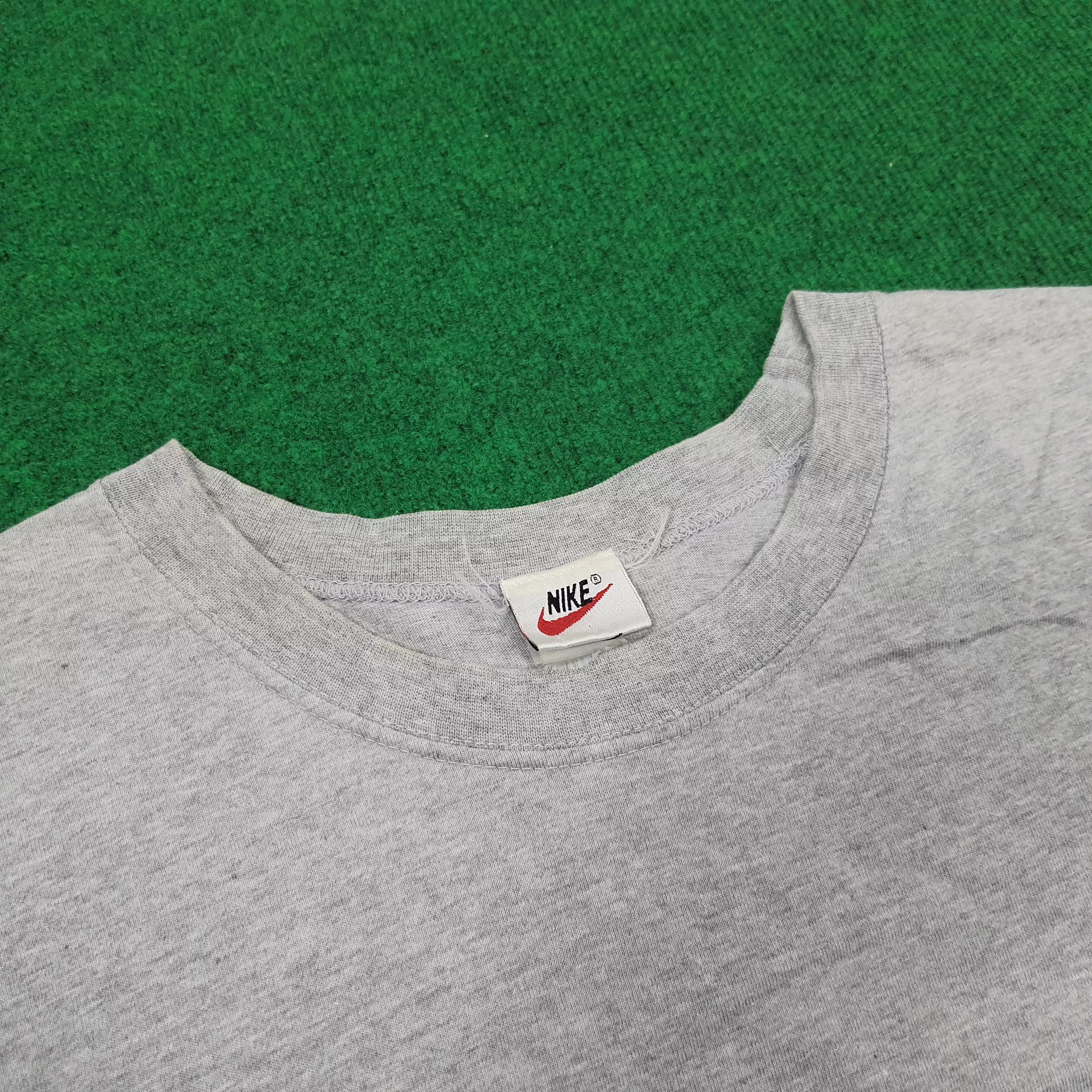 Nike Short Sleeve T Shirts Nike × Vintage Vintage Nike Big Swoosh Casual Tees Gray