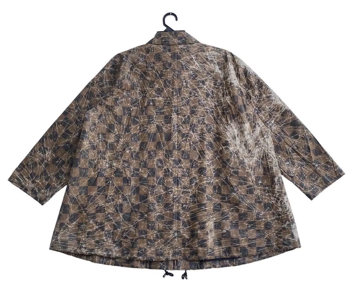 Fendi Jackets Fendi × Vintage 80s FENDI zucca all overprinted checkerboard oversize jacket Brown