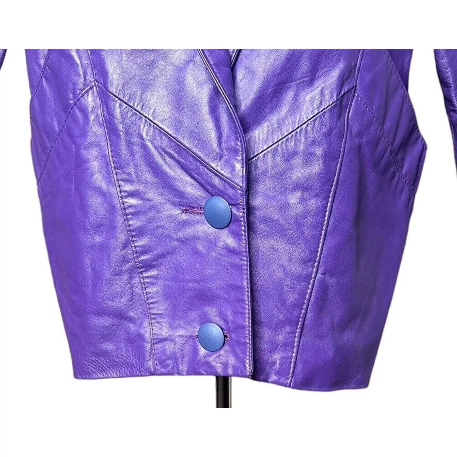Other Jackets Other Vtg 90s Outerwear by Pheonix Purple Leather Jacket Coat SP