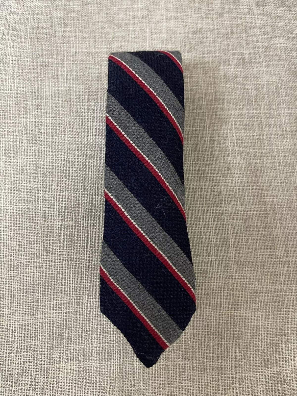 Thom Browne Ties Pocketsquares Thom Browne Classic Navy x Grey x Red Stripe - Tie Multi
