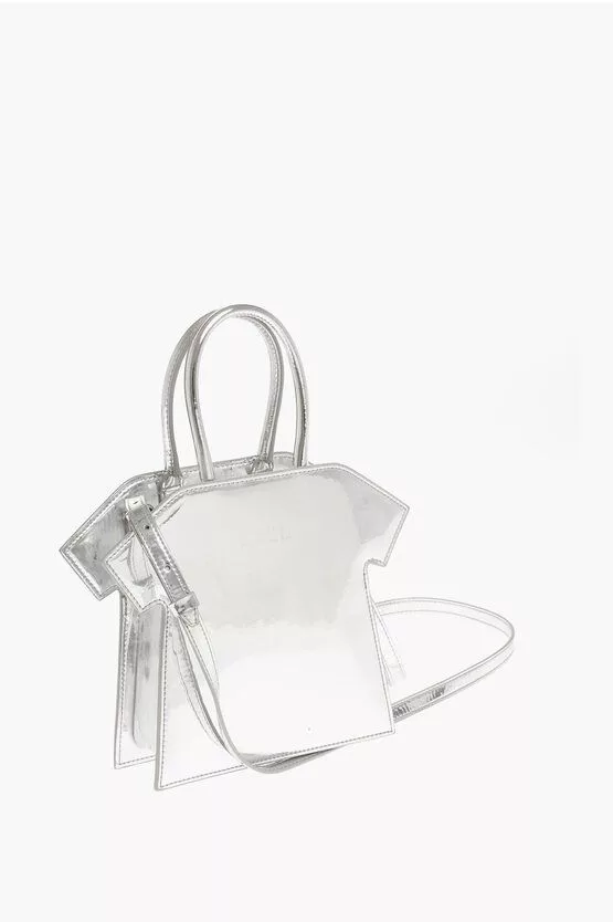 MSGM Shoulder Bags MSGM og1mm0724 Size: OS / Glossy Shoulder Strap Hand Bag Silver