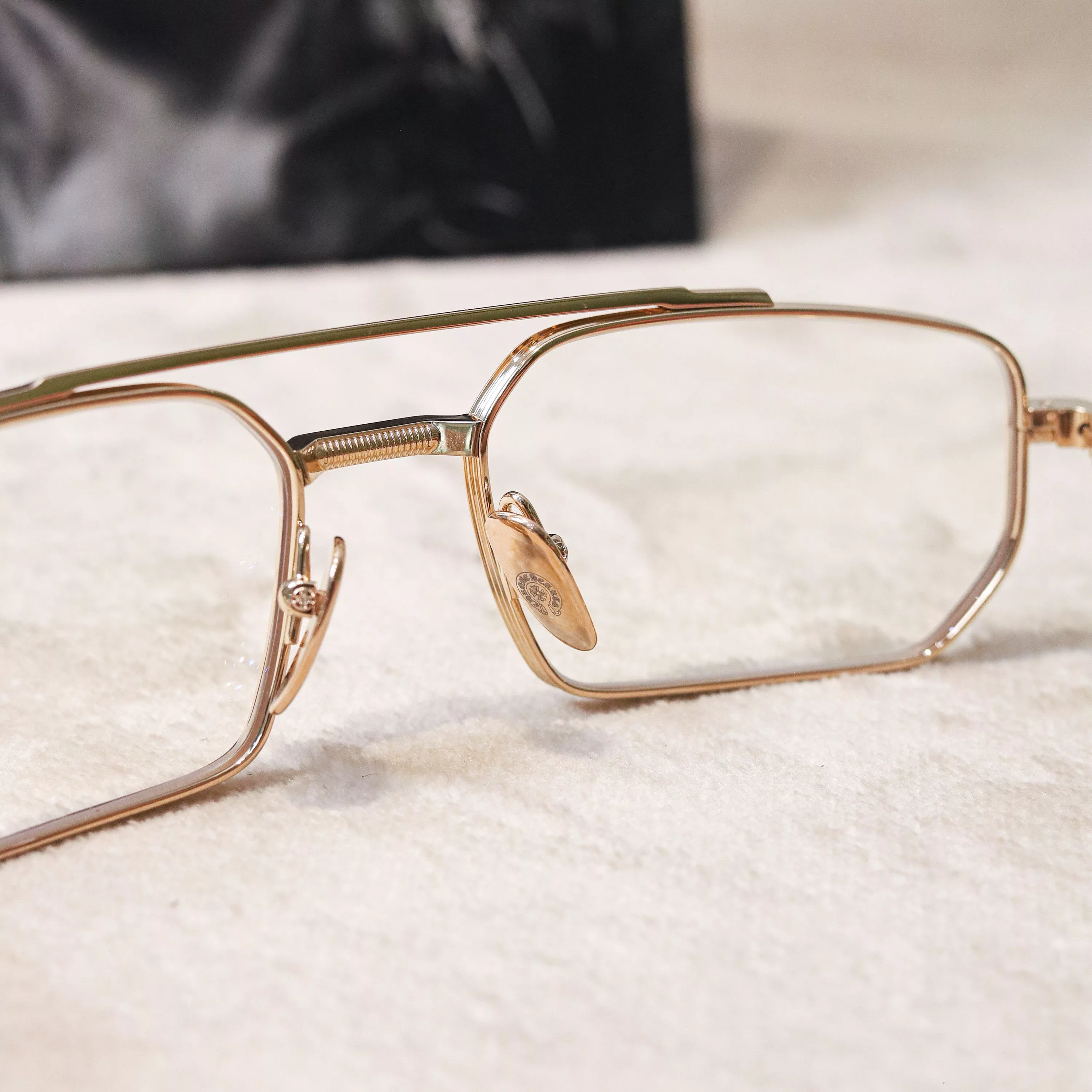 Chrome Hearts Glasses CHROME HEARTS GUSHER MATTE BLACK/GOLD PLATED