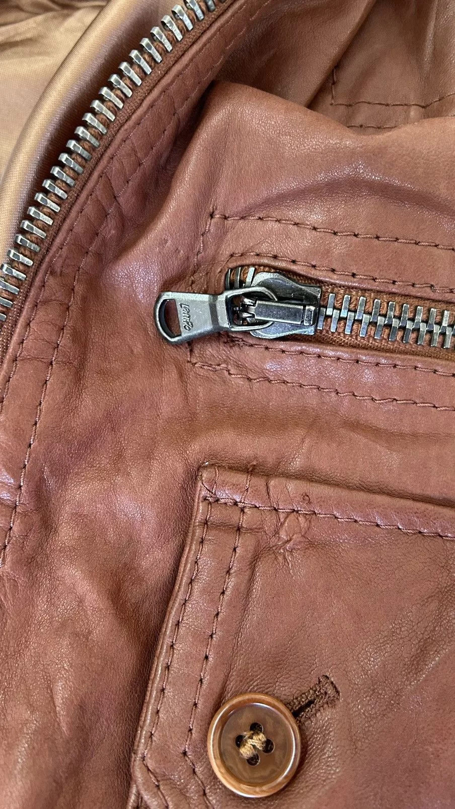 Prps Leather Jackets PRPS LEATHER BIKER MADE IN ITALY Brown
