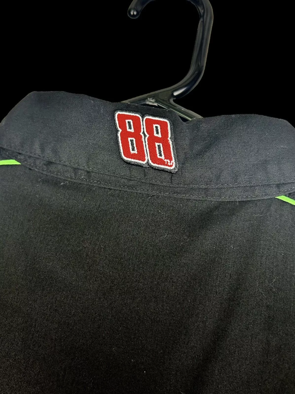 NASCAR Shirts Button Ups NASCAR Dale Earnhardt JR Embroidered Mtn Dew AMP Energy Pit Crew Black Workwear