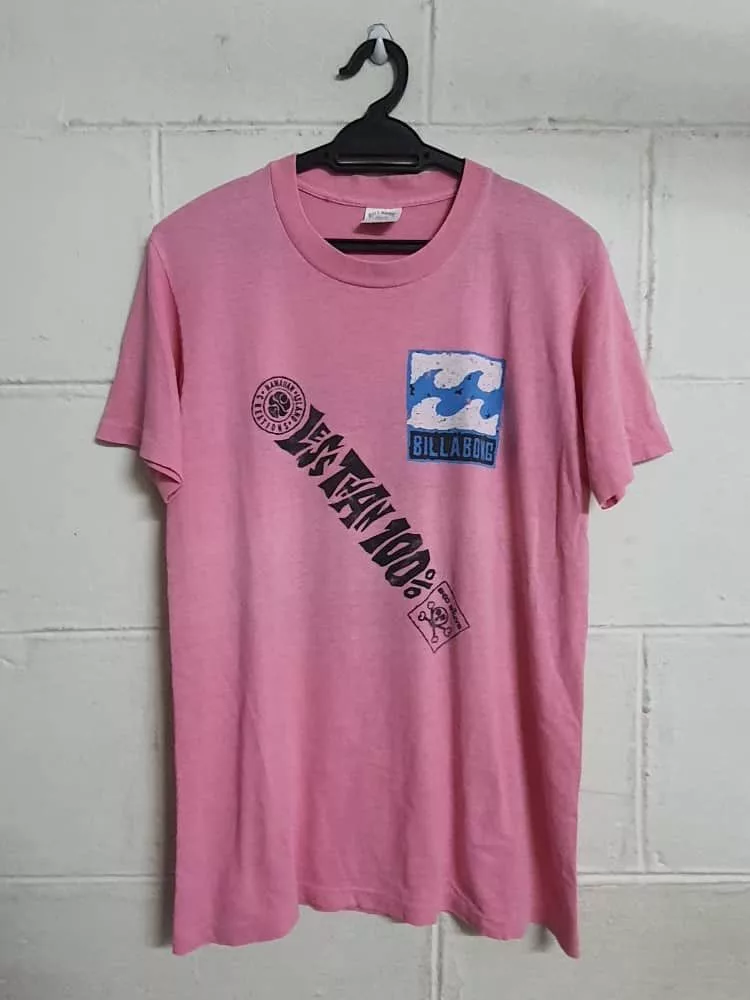 Billabong Short Sleeve T Shirts Billabong × Vintage Vintage Billabong Bad Billys Tshirt Pink
