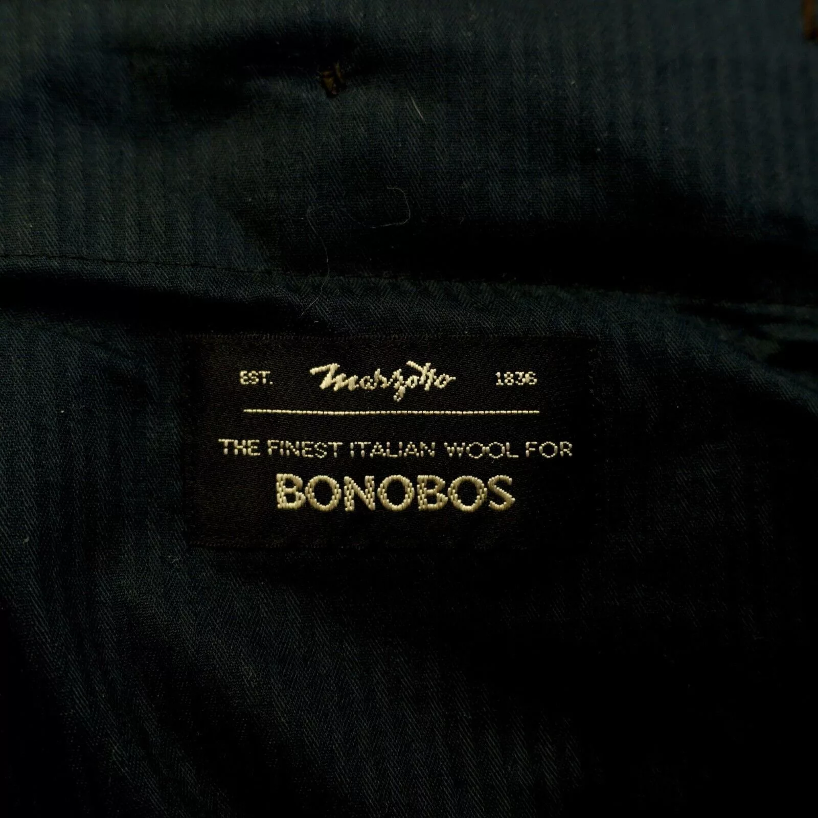 Bonobos Formal Trousers Bonobos Marzotto Wool Brown Nailshead Flat Front Mid Rise Dr