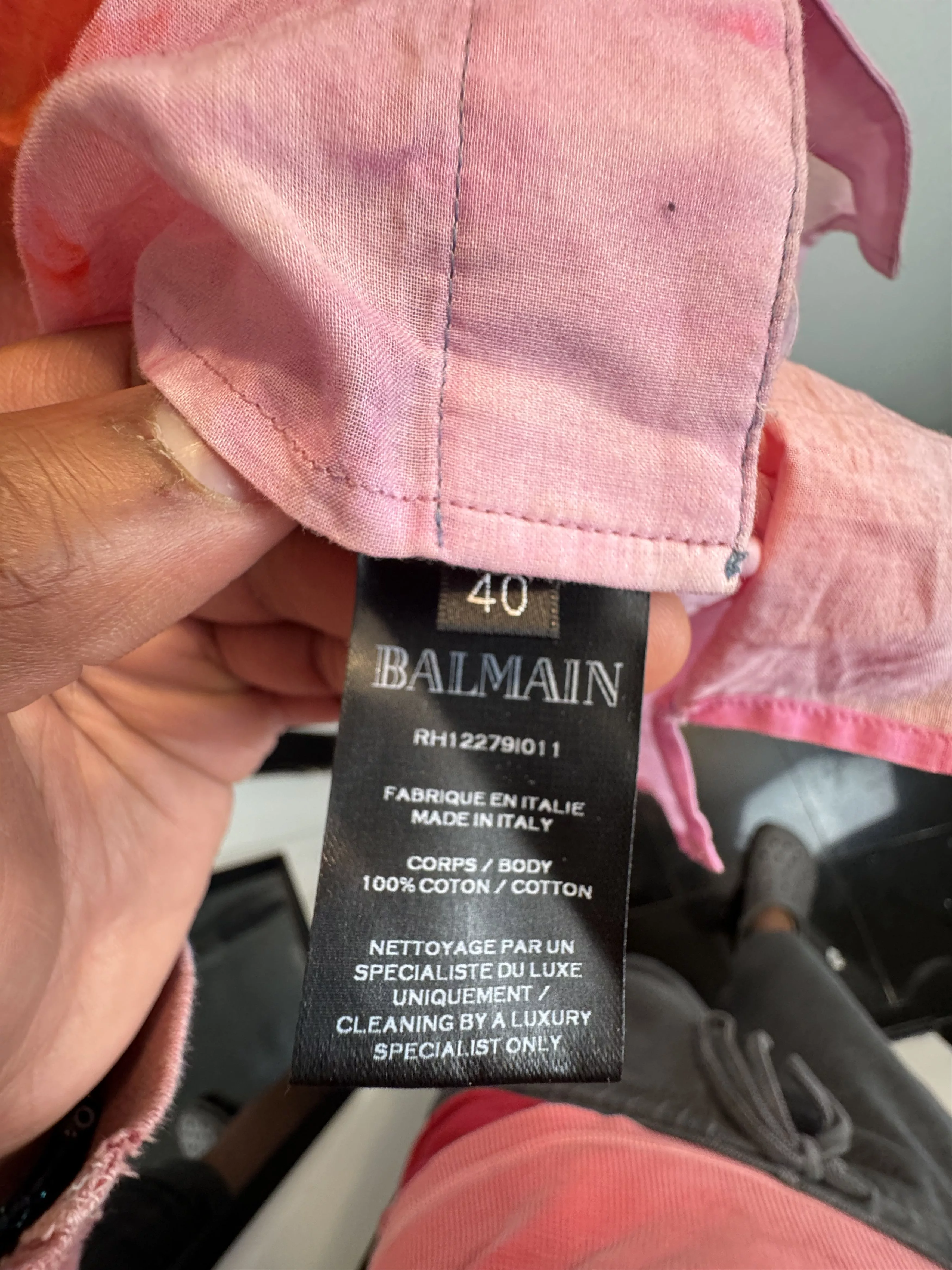 Balmain Shirts Button Ups Balmain PALM TREE PRINT SHIRT Pink