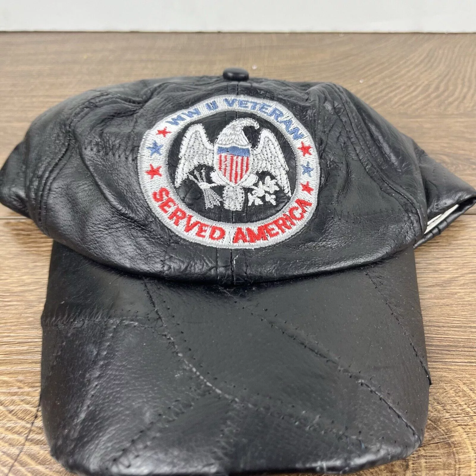 Other Hats Other WWII Veteran Hat World War 2 Vet Black Adjustable Hat Black