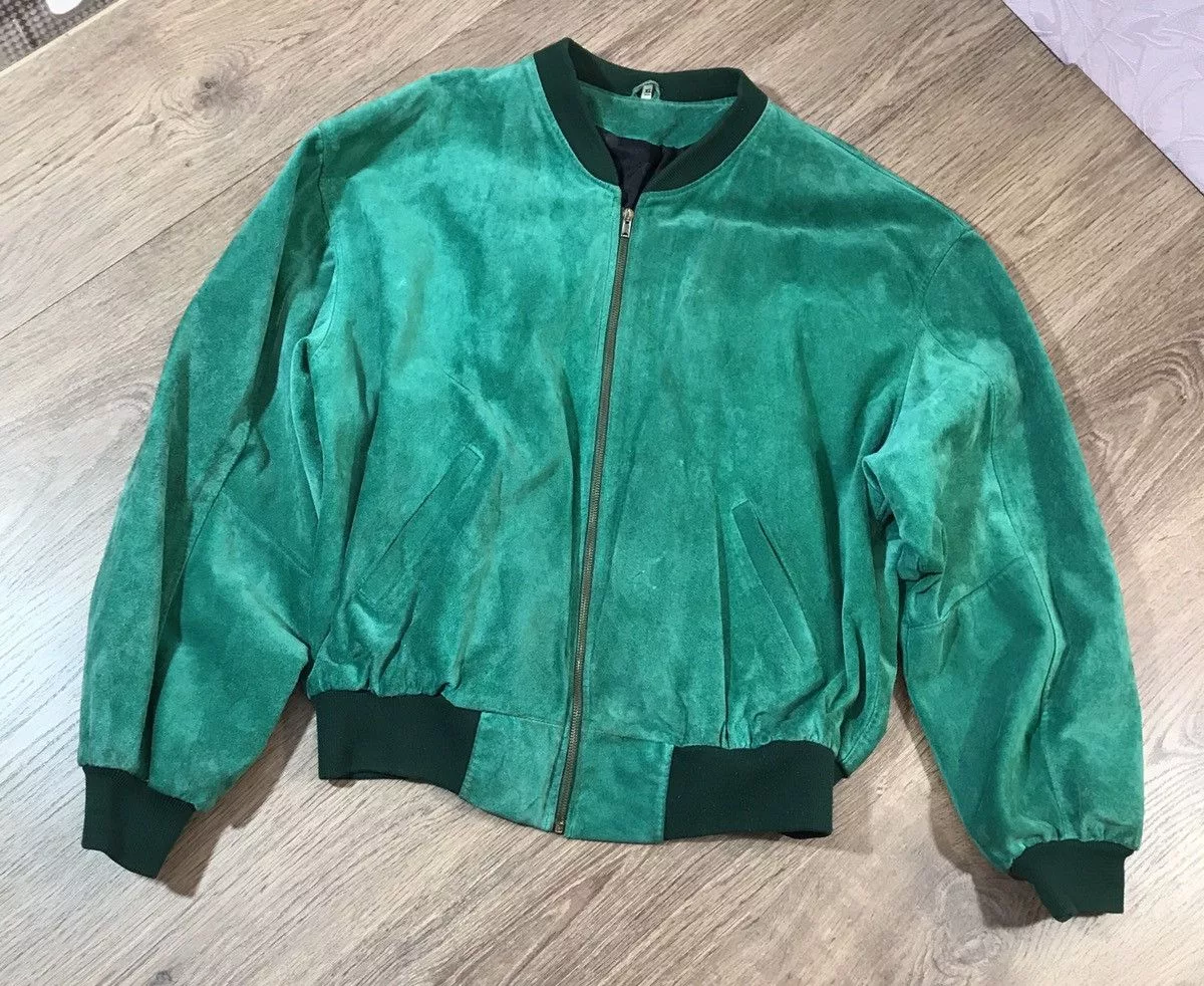 Vintage Leather Jackets Vintage Leather Bomber Jacket size XL Green
