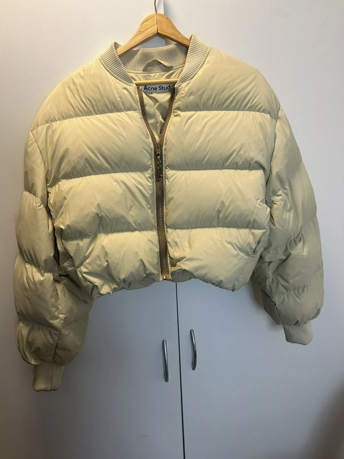 Acne Studios Down Jackets Acne Studios acne studio cropped quilted down puffer jacket Beige