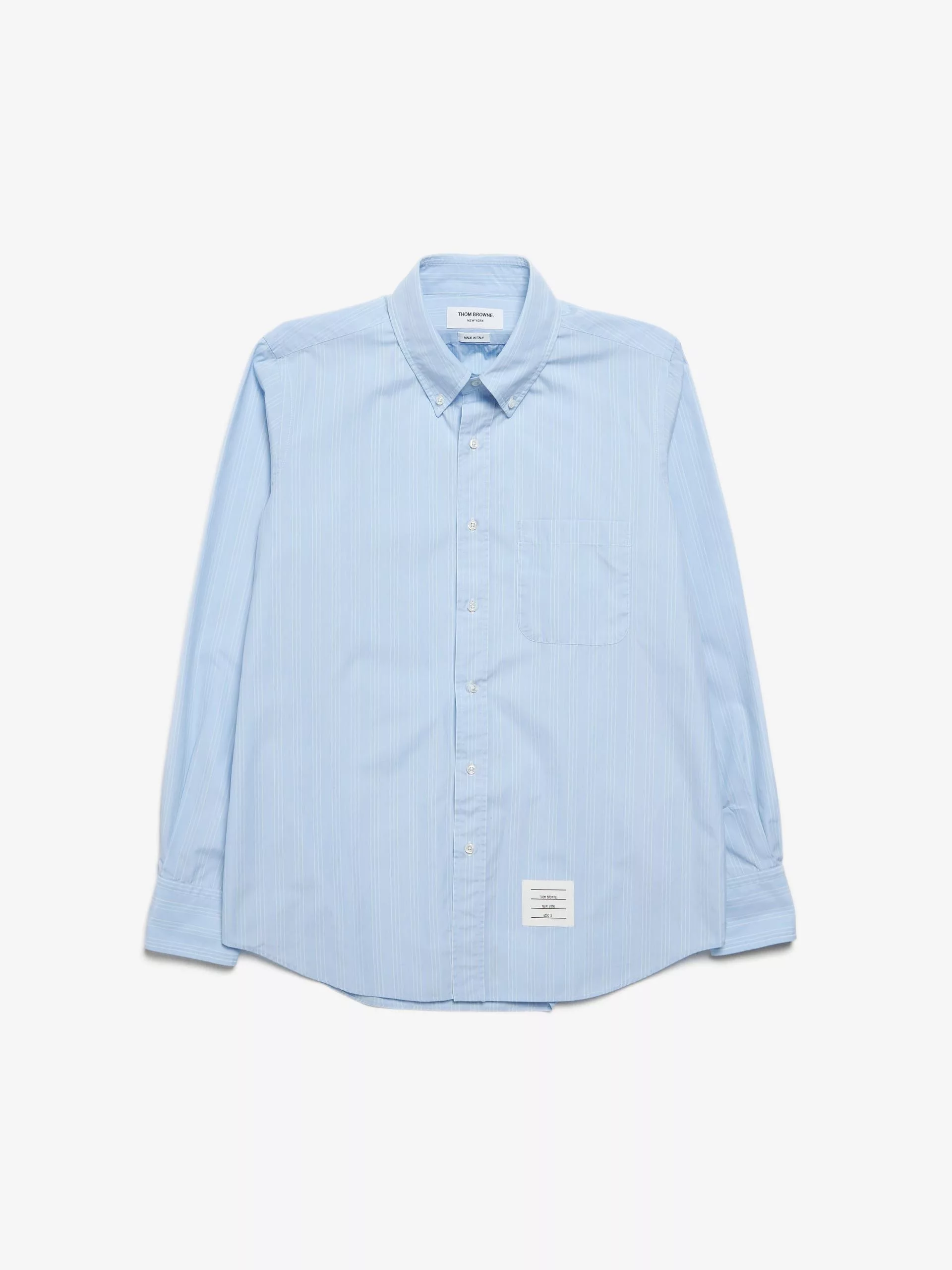 Thom Browne Long Sleeve T Shirts Thom Browne Light Blue Striped Shirt
