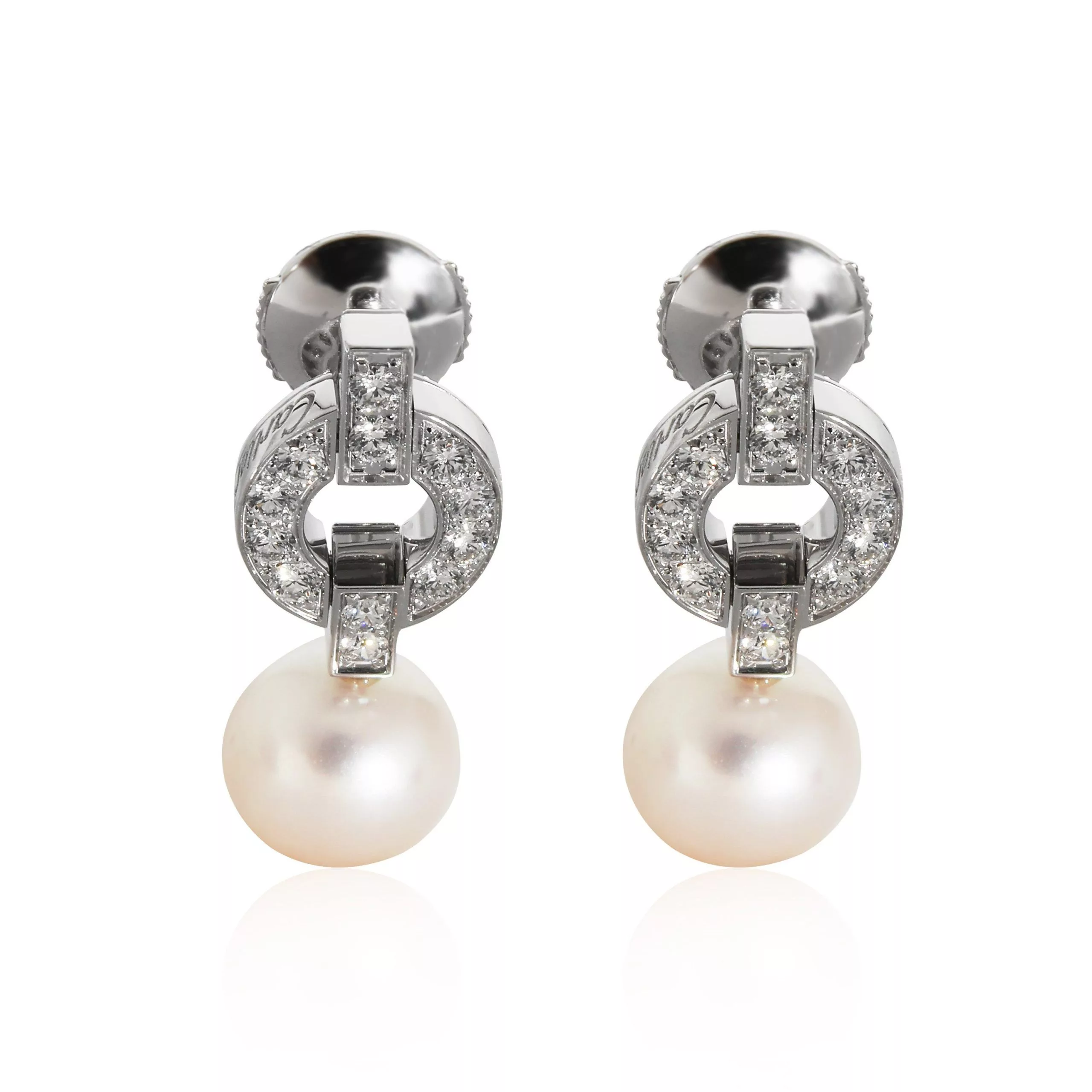 Cartier Rings Cartier Himalia Pearl & Diamond Earrings in 18 Karat White Gold 0.43 CTW
