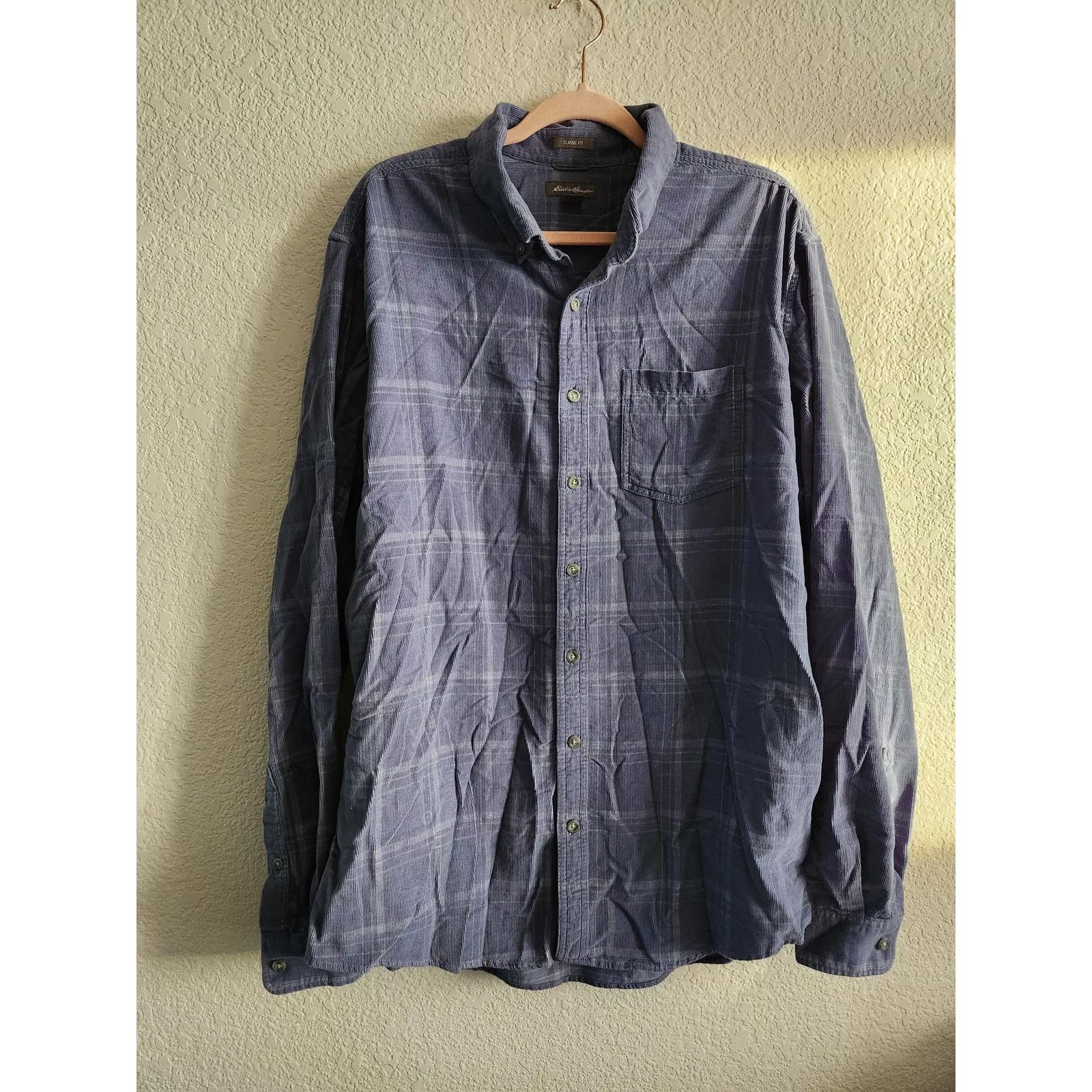 Eddie Bauer Shirts Button Ups Eddie Bauer Classic Fit Light Corduroy Long Sleeve Tall Xl Blue