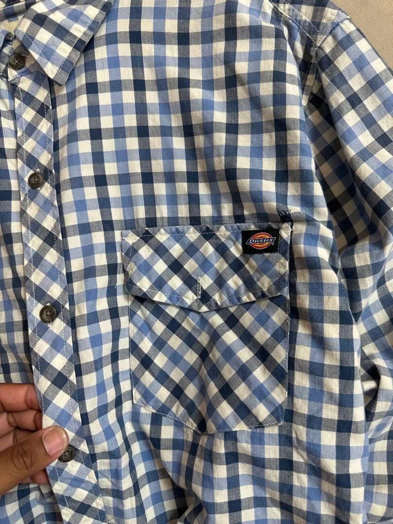 Dickies Shirts Button Ups Dickies × Vintage DICKIES CHECKERED BUTTON UP SHIRT Blue Streetwear