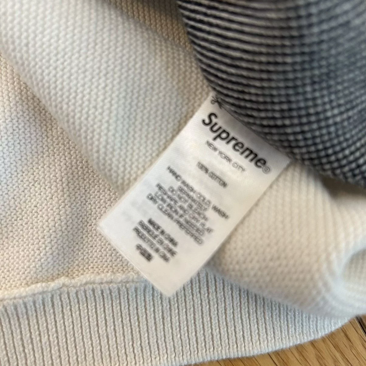 Supreme Polos Supreme Stripe Button Up Polo White Small