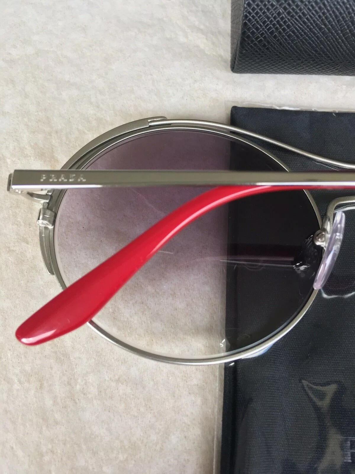 Prada Sunglasses PRADA Round Sunglasses SPR 55V Gray
