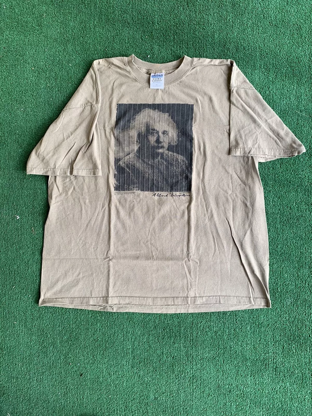 Vintage Short Sleeve T Shirts Vintage 1998 Albert Einstein tee Brown