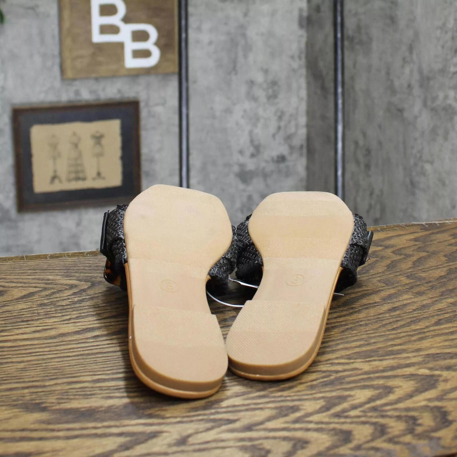 Designer Sandals Designer Universal Thread Sandals with Memory Foam Insole Black 8M