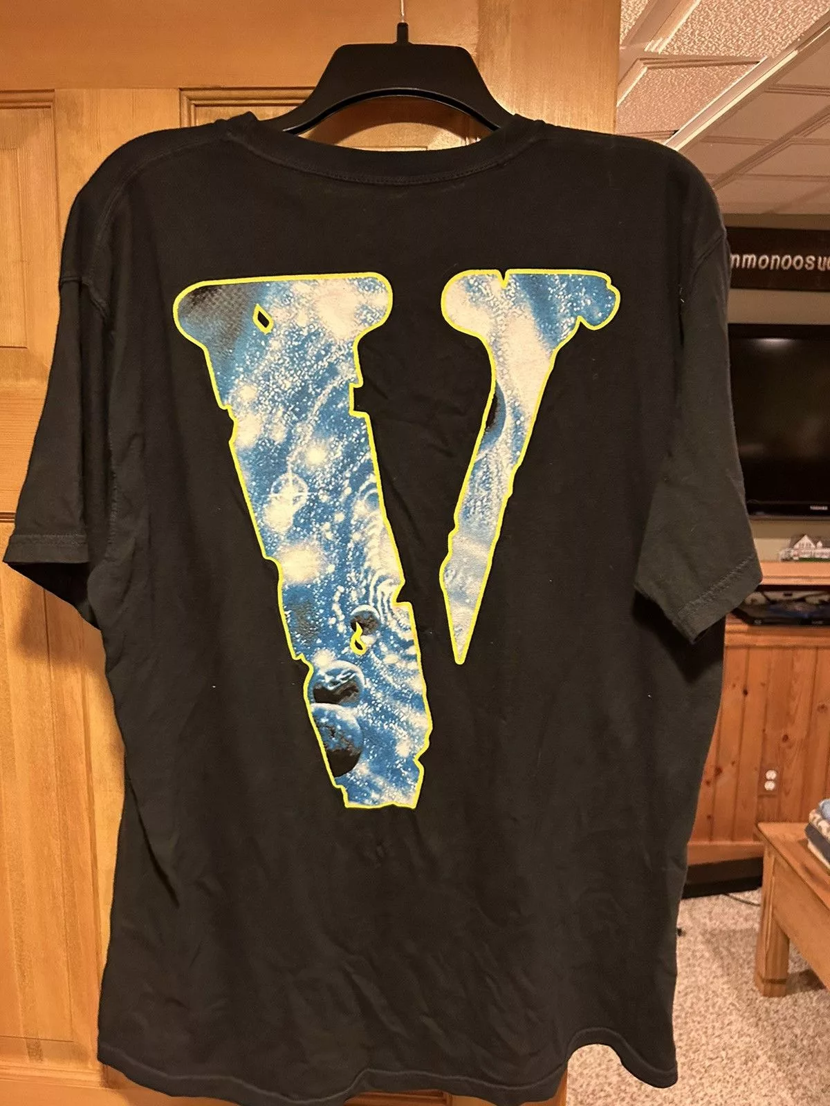 Vlone Short Sleeve T Shirts Juice WRLD x VLONE Cosmic Racer Tee Black