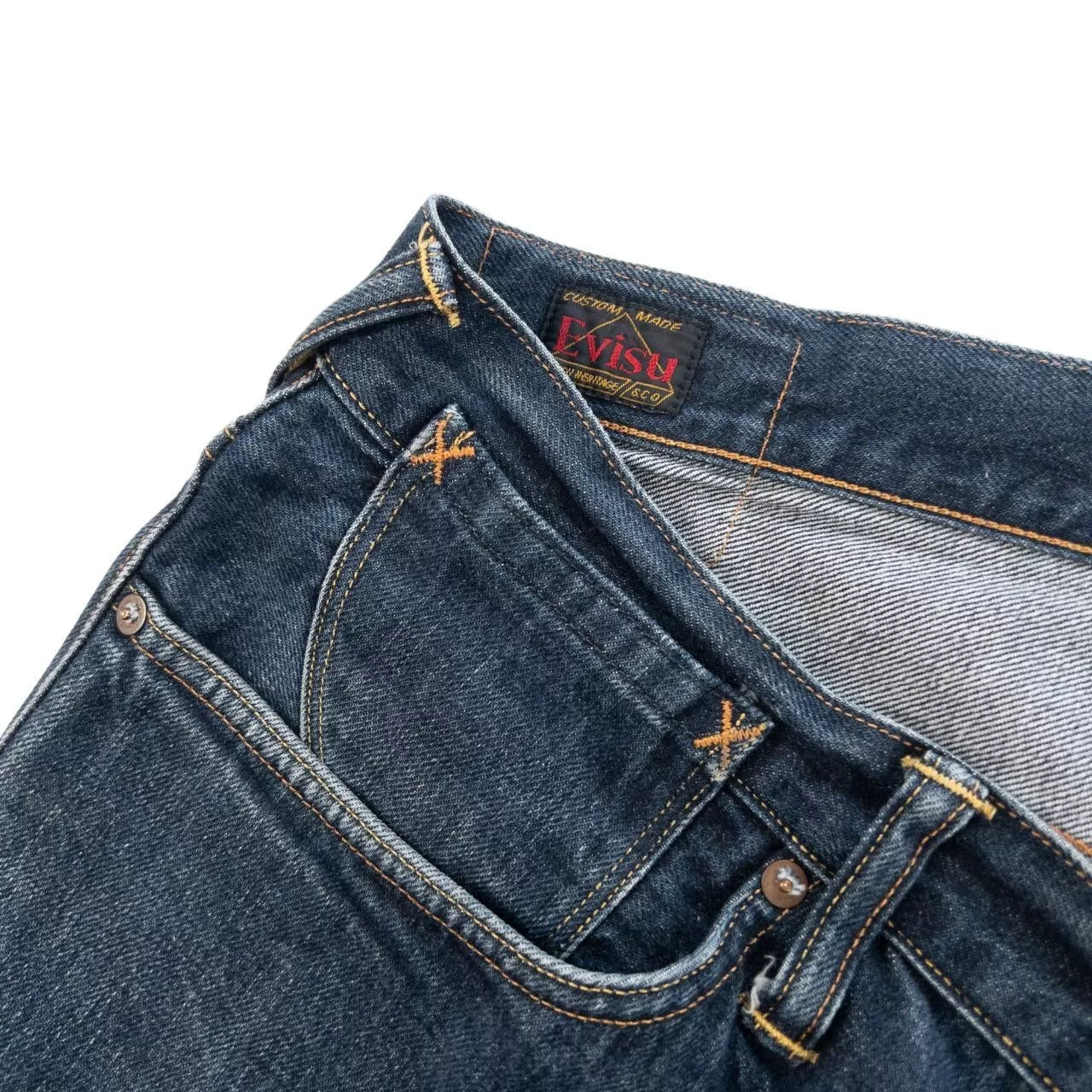 Evisu Denim Vintage Evisu Double Gull Elasticated Cuff Jeans Size W34 Blue