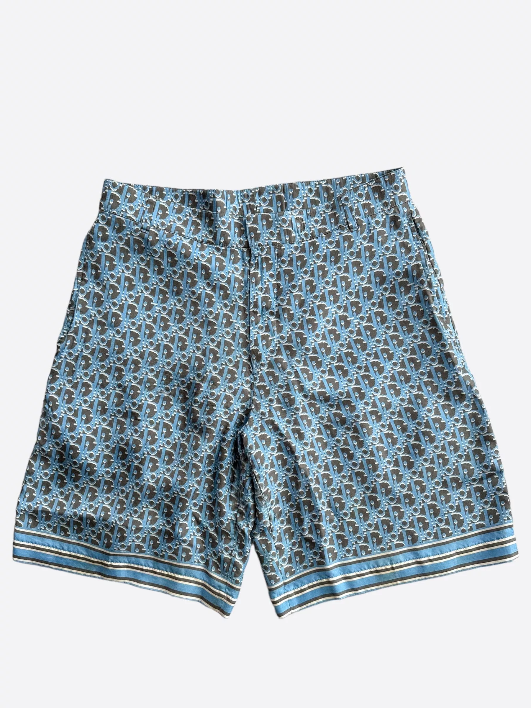 Dior Shorts Dior Black & Blue Oblique Bermuda Shorts