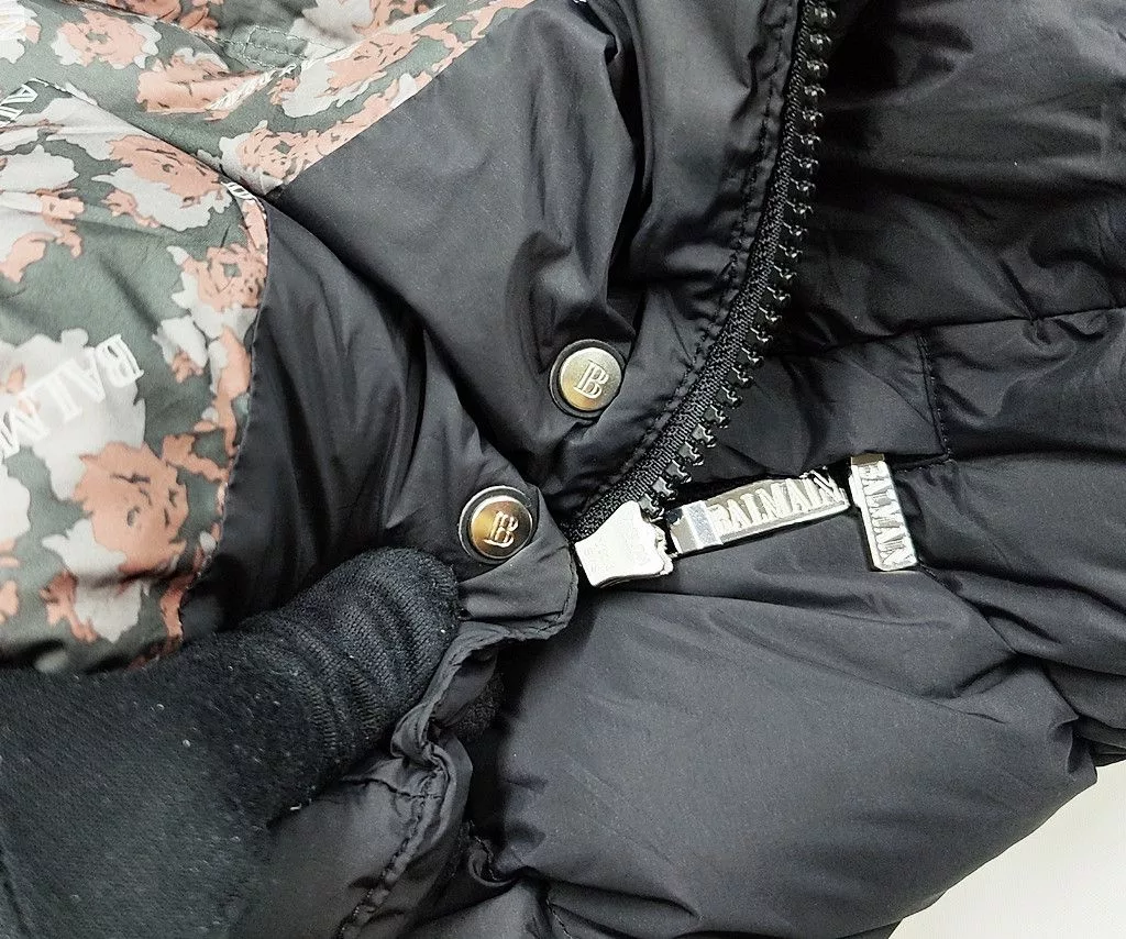 Balmain Down Jackets BALMAIN black puffer long jacket