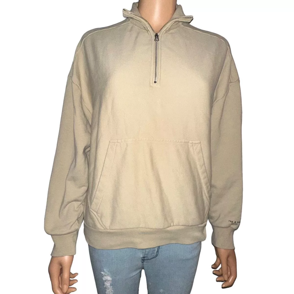 Rag & Bone Sweatshirts Rag & Bone City half zip terry pullover Brown