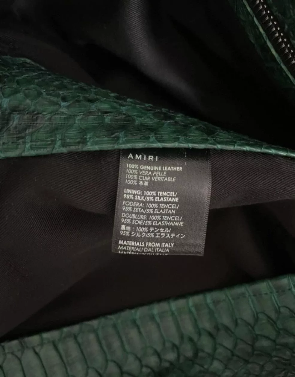 Amiri Leather Jackets Amiri Python jacket Green