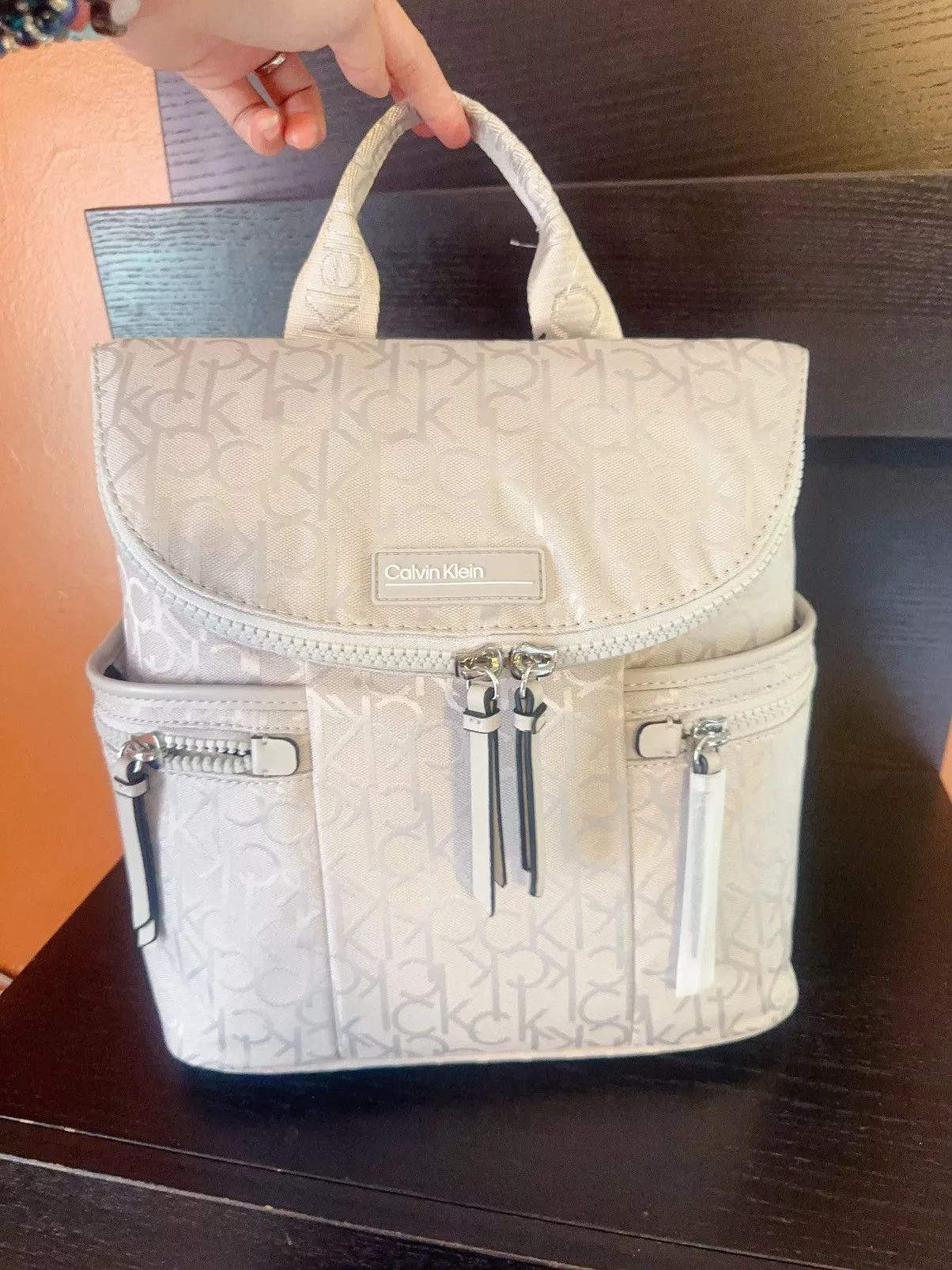 Calvin Klein Backpacks $178 Calvin Klein Shine Convertible Zip-round Beige