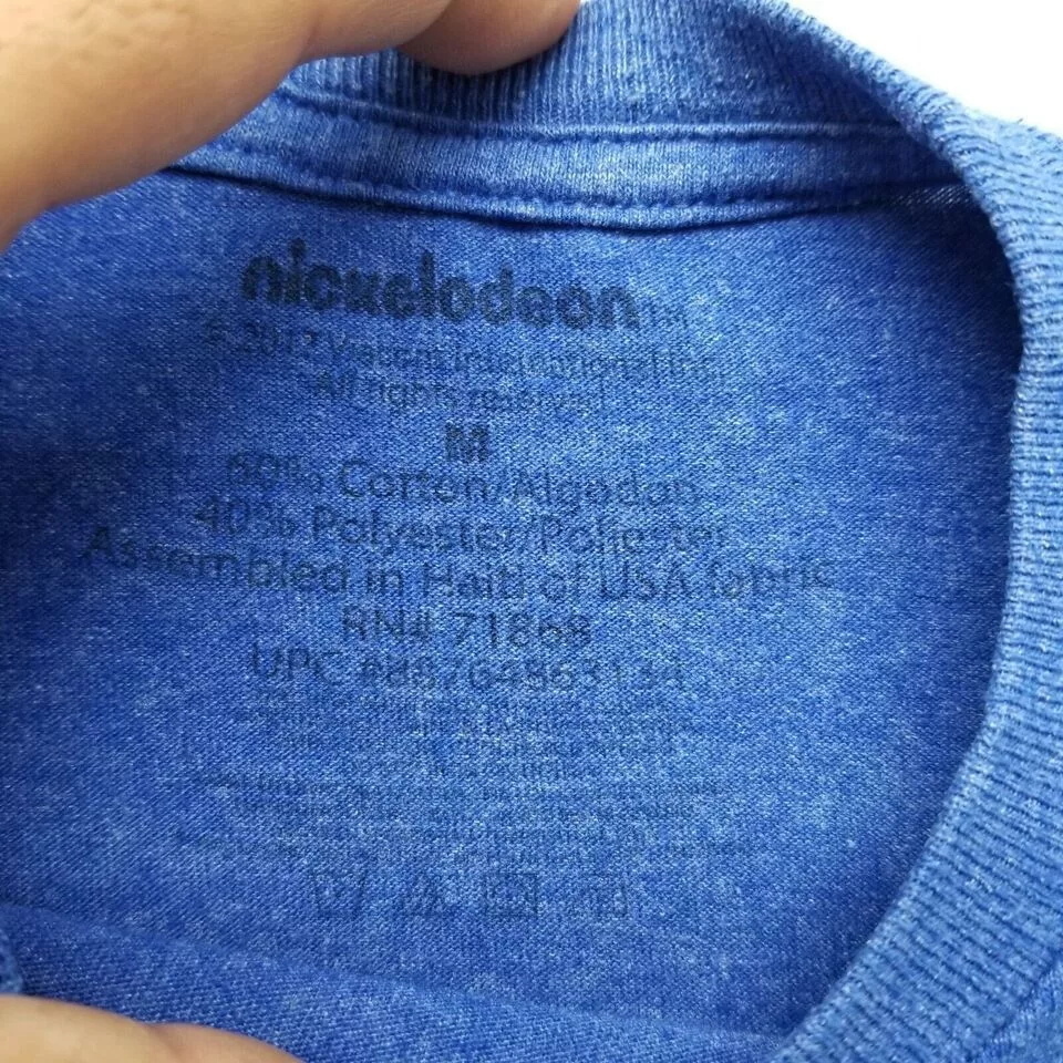 Nickelodeon Short Sleeve T Shirts Nickelodeon Shirt Men Medium Short Sleeve Round Neck Casual Blue