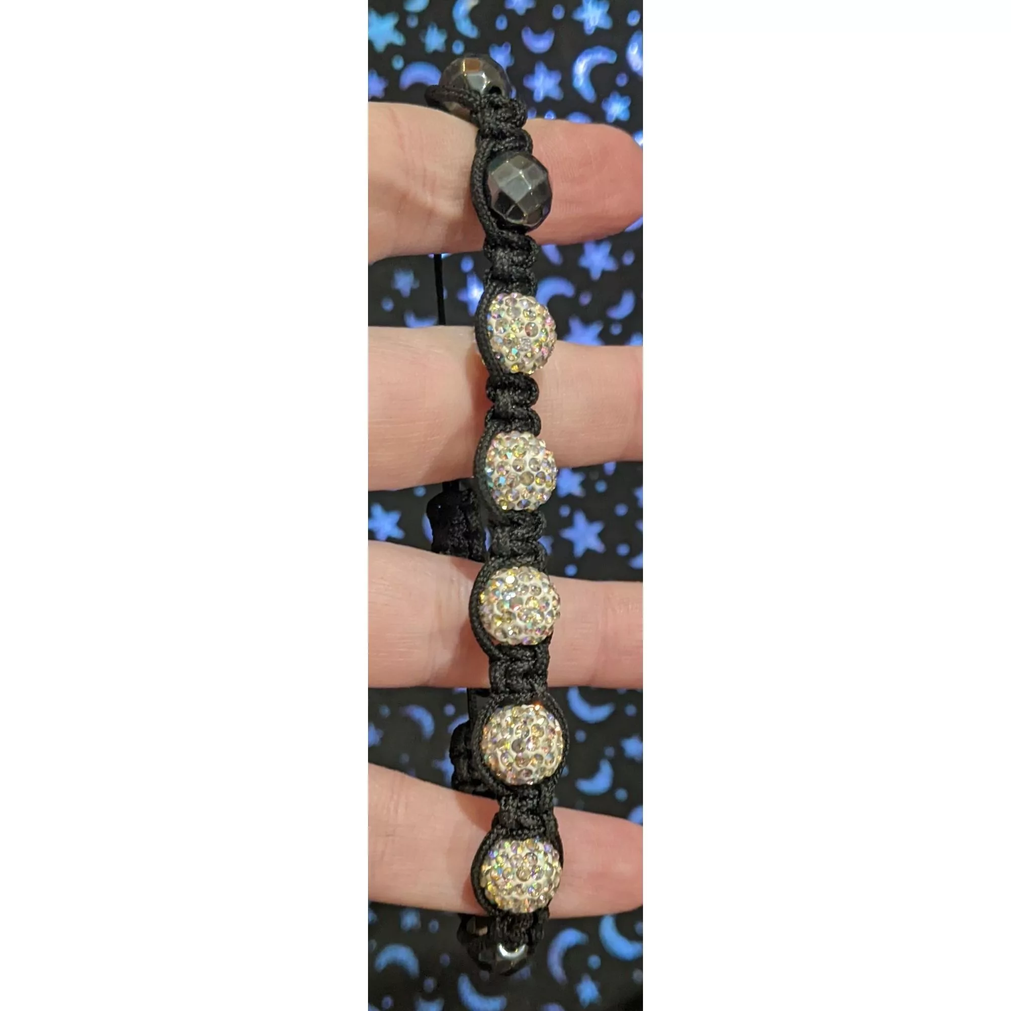 Other Bracelets Other Black Aurora Borealis Beaded Shambala Bracelet