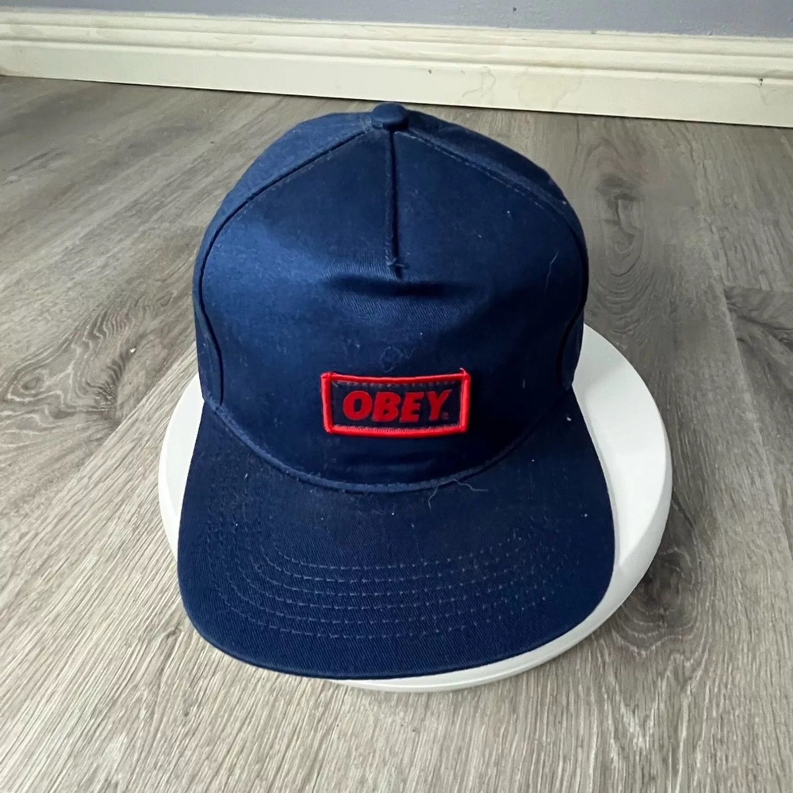 Obey Hats Obey Hat Snapback Adult One Size Blue Mens Baseball Hat Red