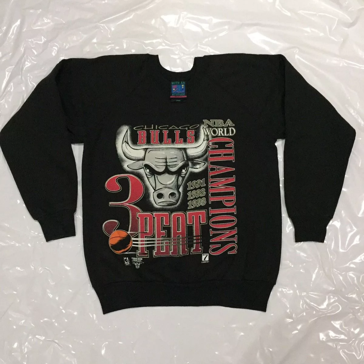 NBA Sweatshirts Hoodies NBA × Vintage Chicago Bulls Vintage Sweatshirt Black