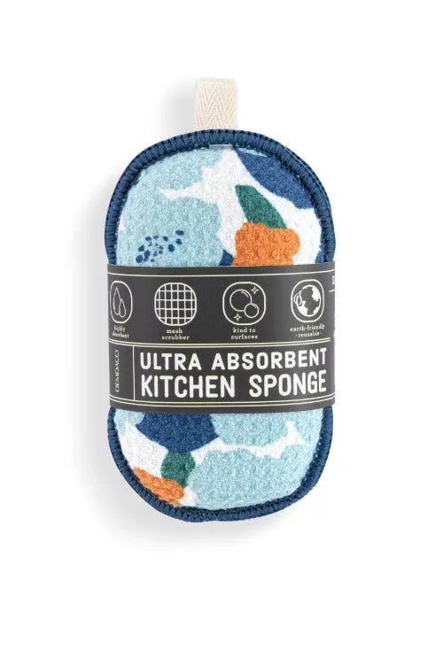 Absorbent Sponges Blue Orange Poppy S/2