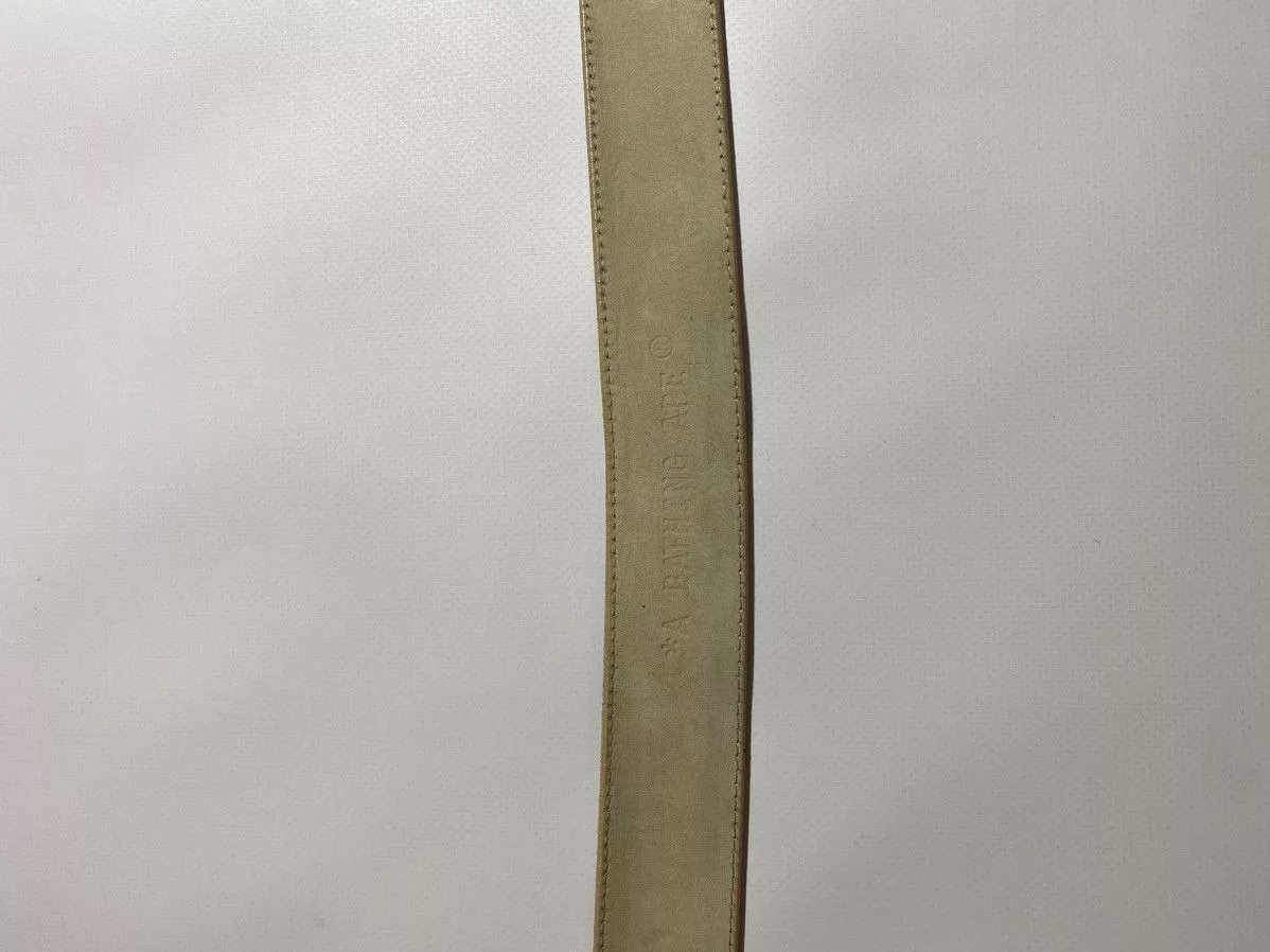 Bape Belts Bape Check Leather Belt Brown