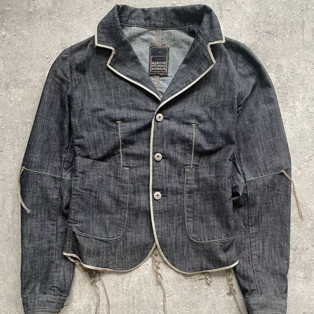 Marithe + Francois Girbaud Blazers Marithe + Francois Girbaud Marithe Fracois Girbaud Avant Garde Vintage Denim Blazer Y2k Blue Avant-Garde