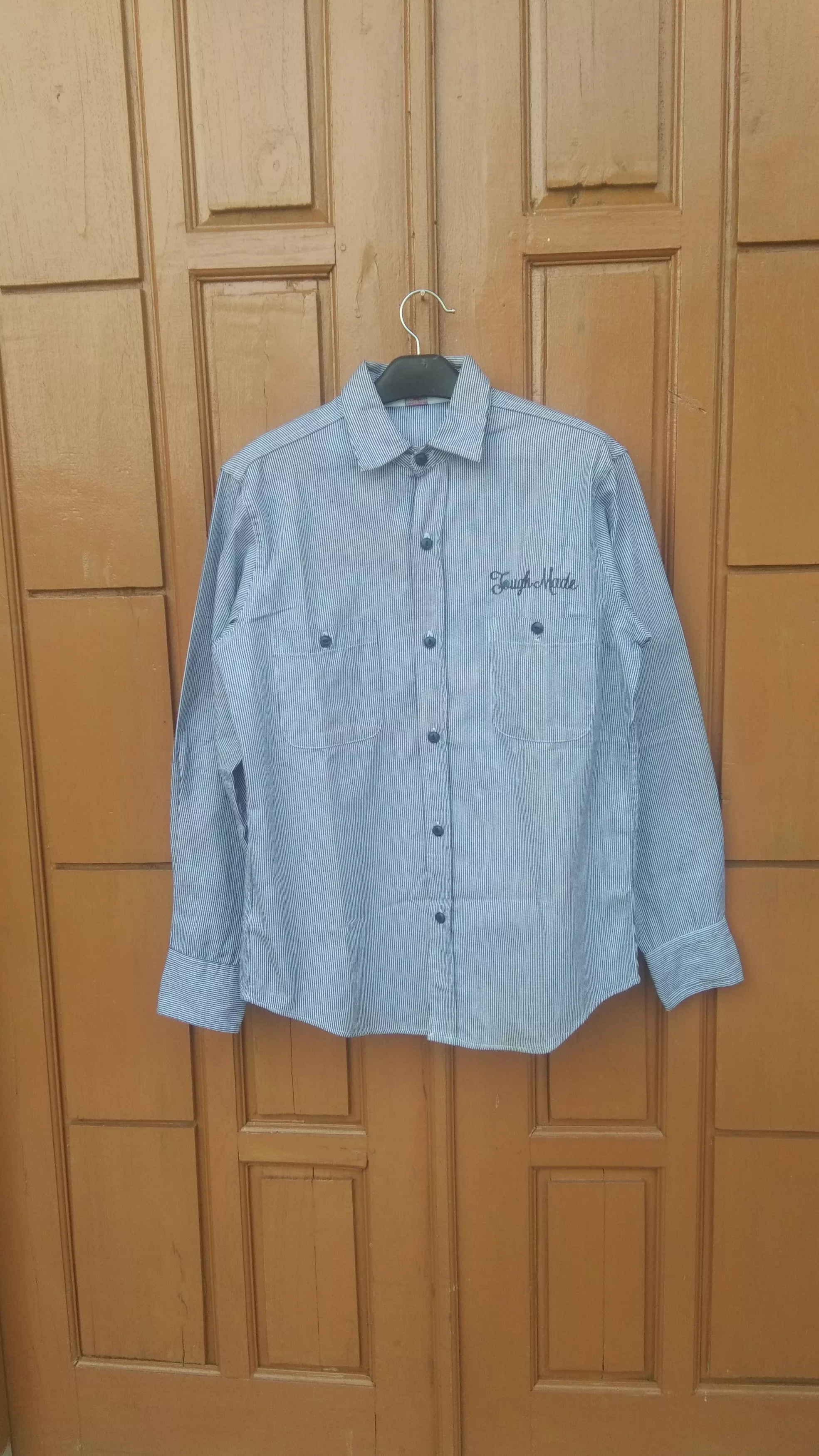 Ben Davis Shirts Button Ups Ben Davis × Vintage Vtg Ben davis blu stripe button up shirt Blue Streetwear