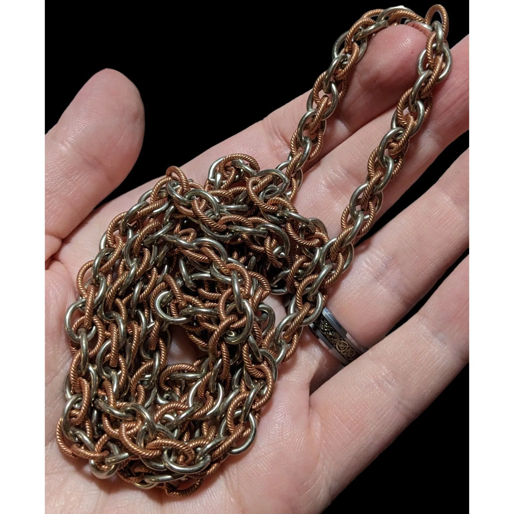 Other Necklaces Other Silver Copper Intertwined Chain Necklace Multi