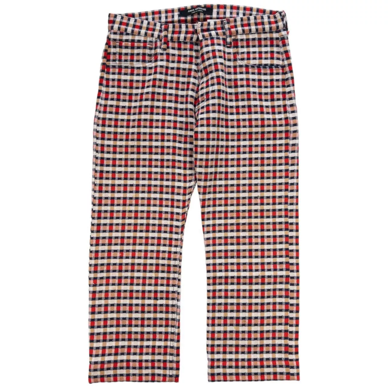 Junya Watanabe Casual Pants Vintage Junya Watanabe Wool Check 3/4 Length Trousers Size M Red