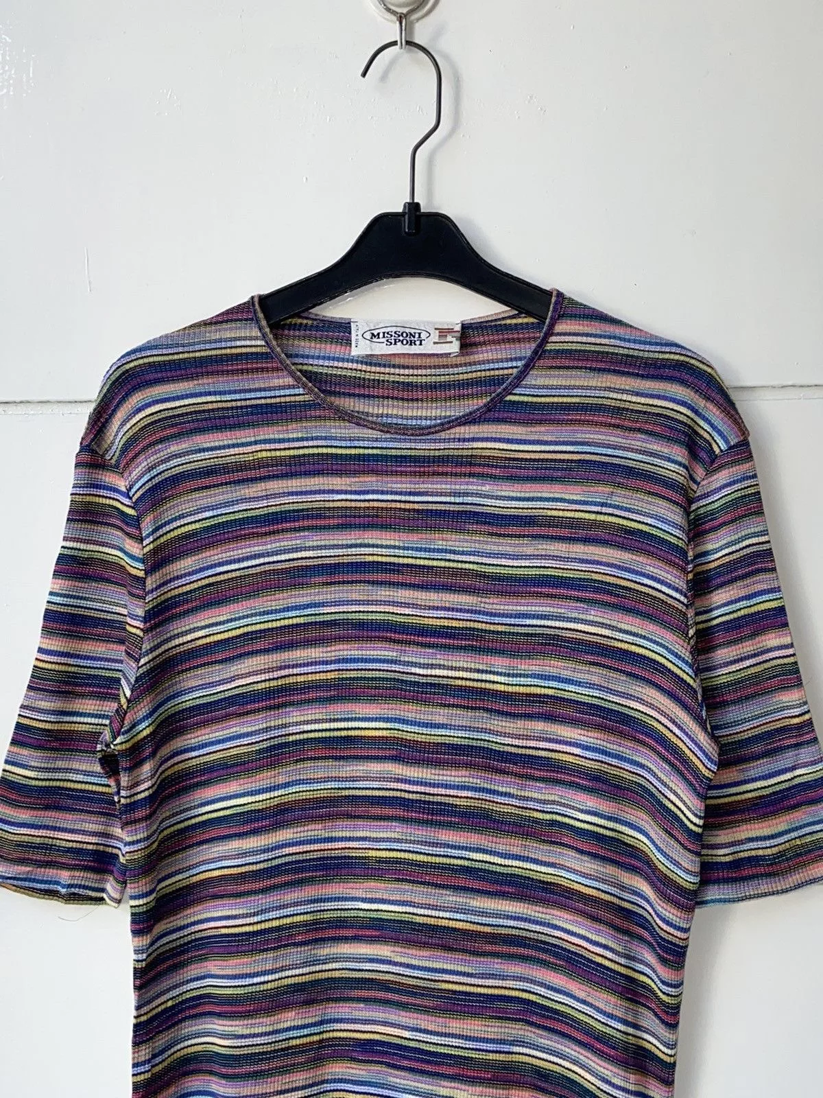 Missoni Short Sleeve T Shirts MISSONI SPORT Striped T-shirt Pink