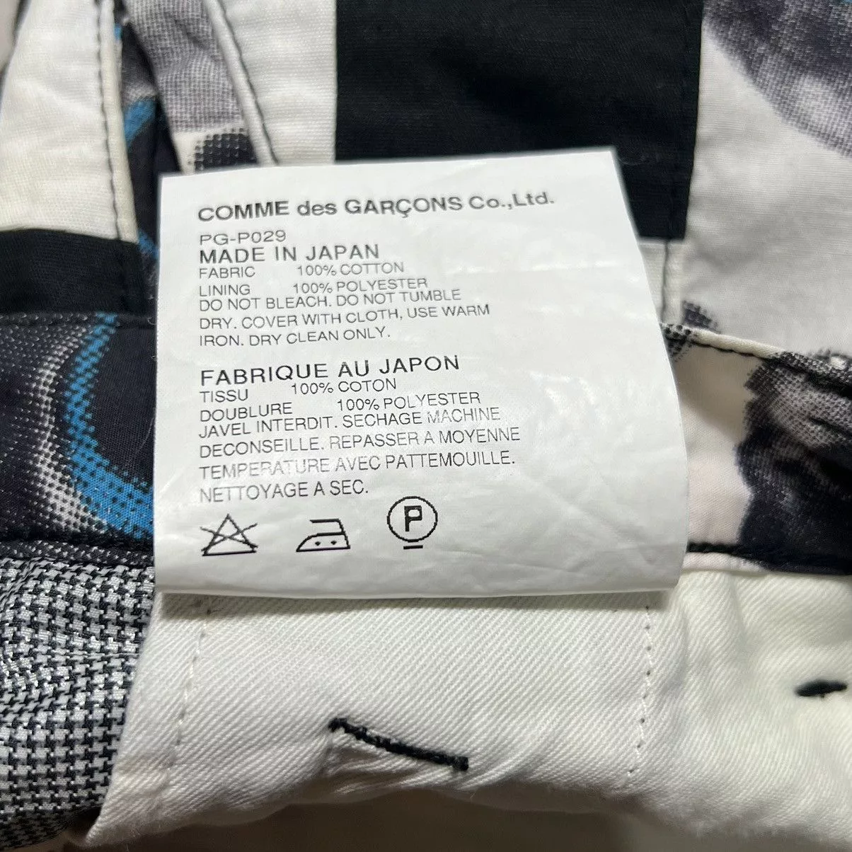 Comme des Garcons Cropped Pants Comme des Garcons × Comme des Garcons Homme Plus COMME DES GARÇONS Skull and Checker Print Pants White