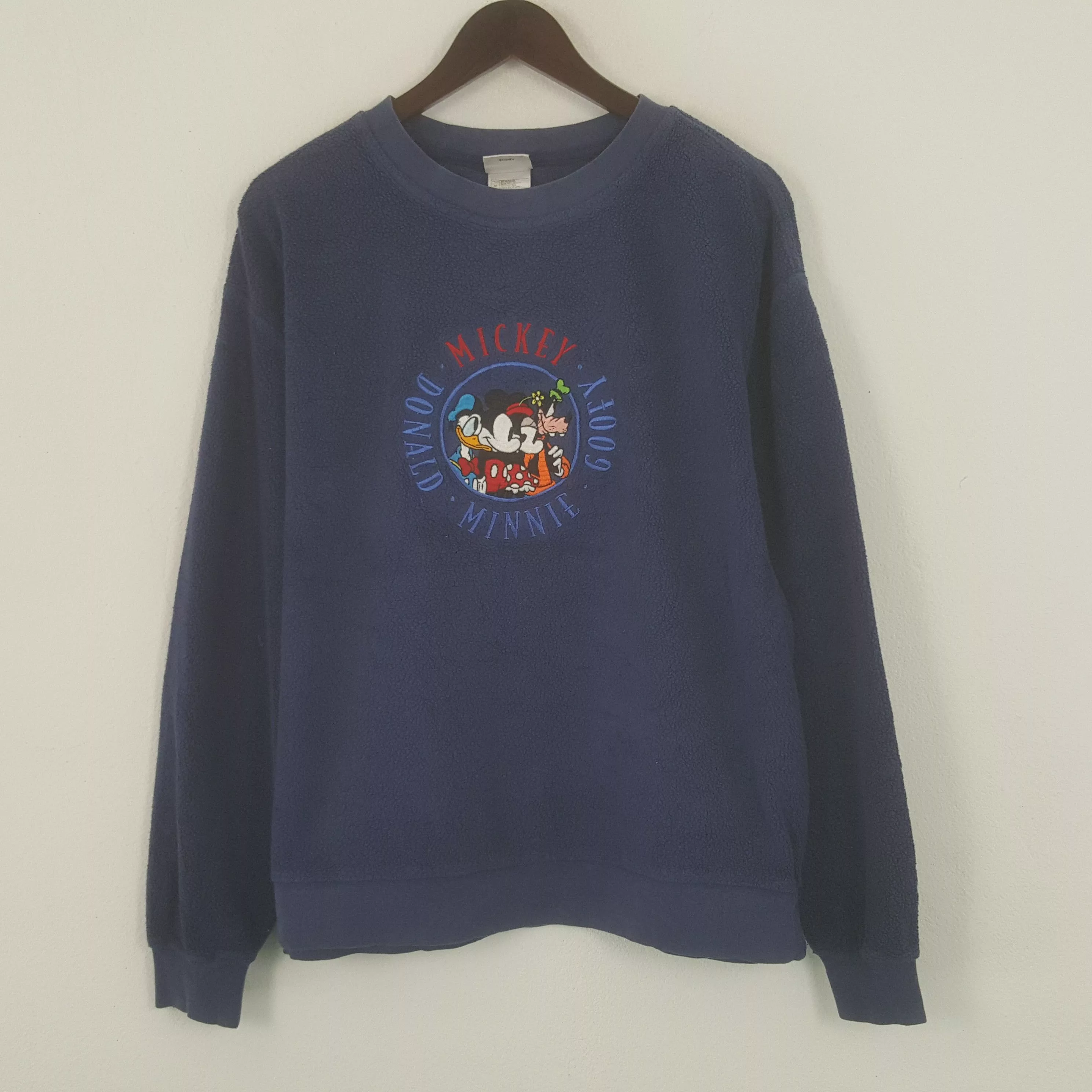 Disney Sweatshirts Hoodies Disney × Mickey Mouse × Vintage Vintage Mickey Mouse Embroidered Sweatshirt Blue