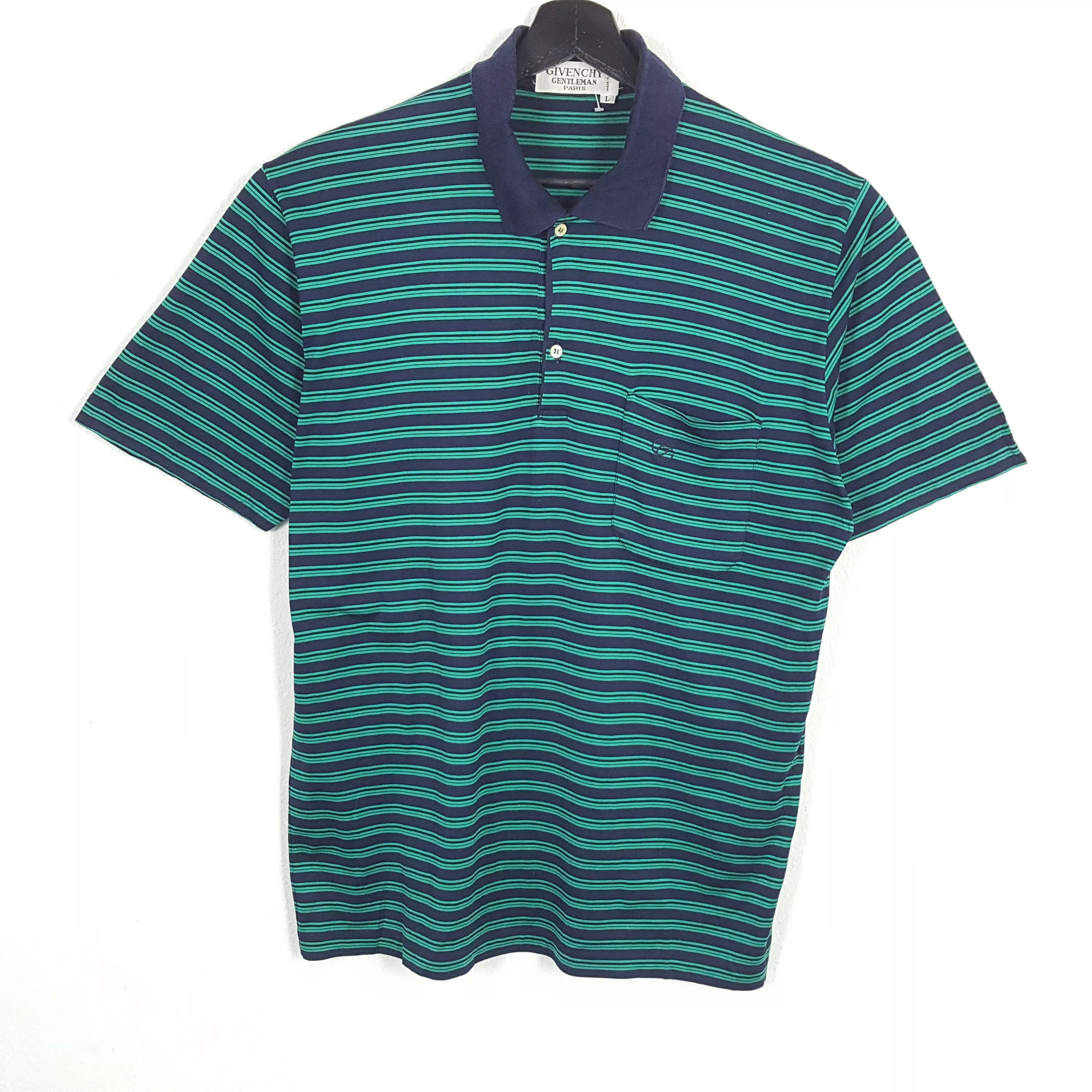 Givenchy Polos Givenchy × Vintage GIVENCHY GENTLEMAN Italian Designer Stripes Design Polos dp1 Black