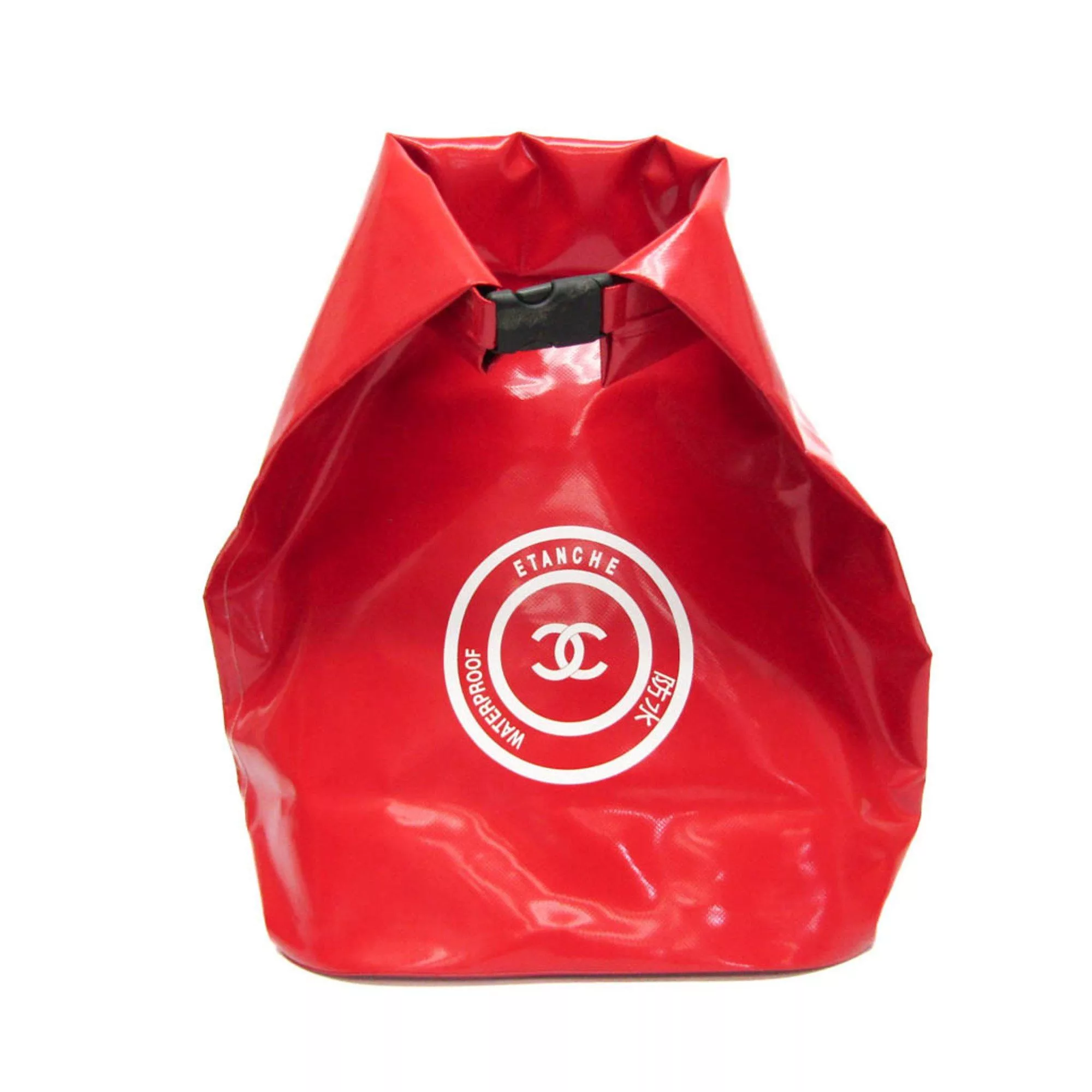 Chanel Backpacks Chanel CC Cocomark Waterproof Women,Men Vinyl Backpack Red Color