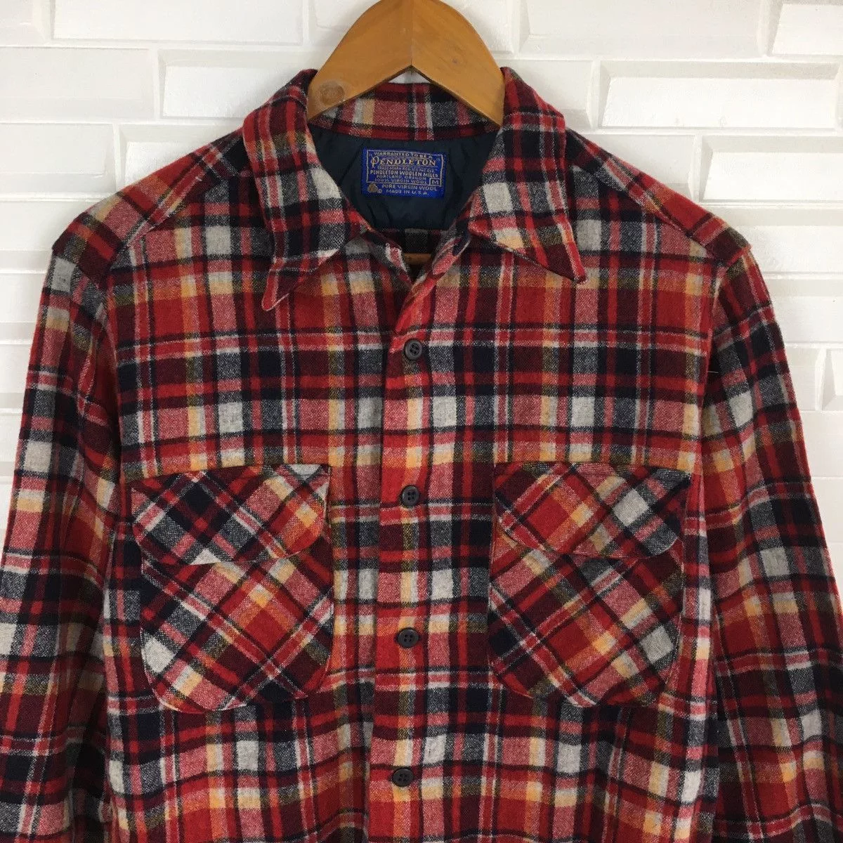 Flannel Shirts Button Ups Flannel × Pendleton Pendleton Pure Wool Flannel Red Vintage