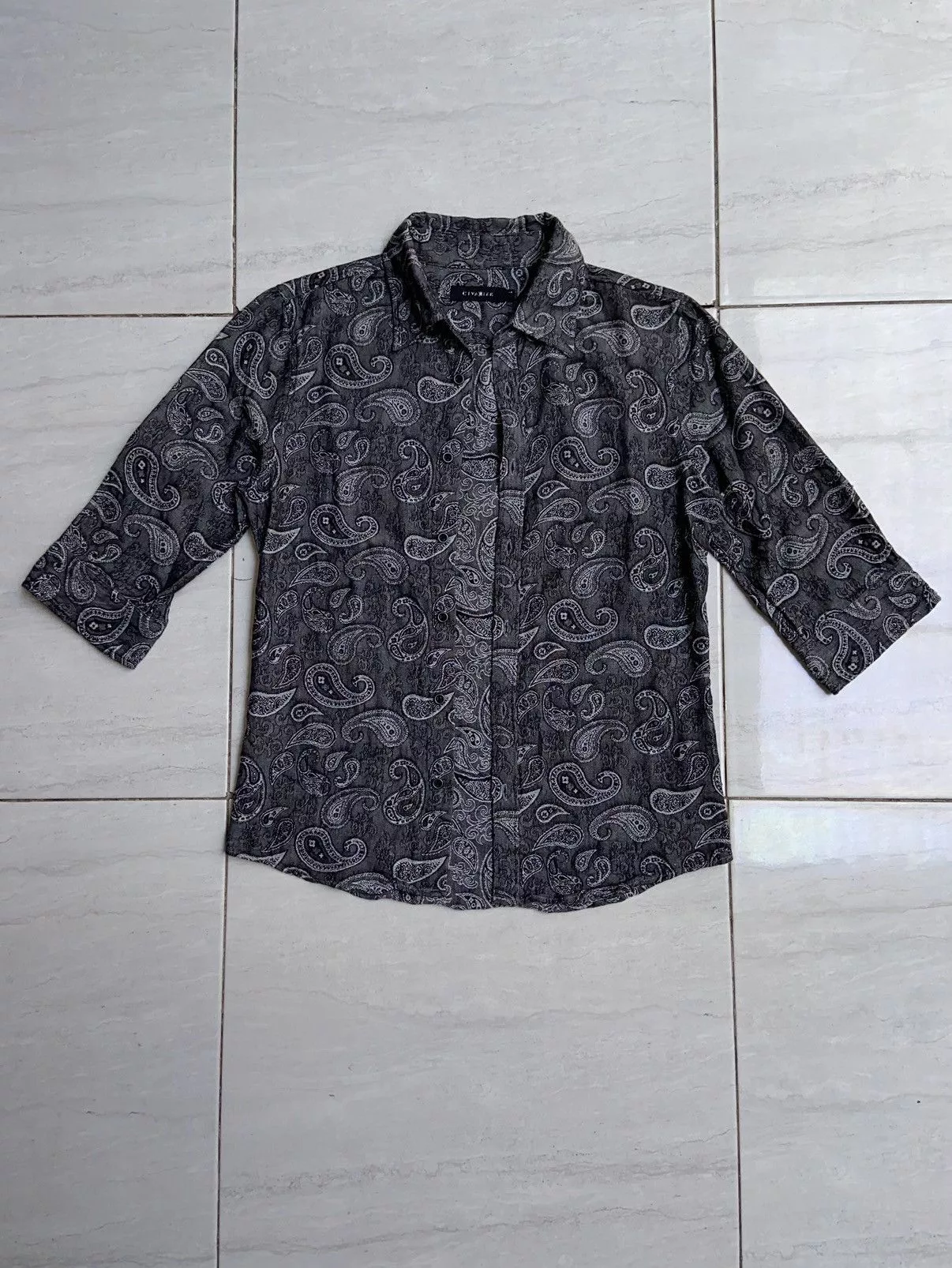 CIVARIZE Shirts Button Ups CIVARIZE Grey Patterned Shirts/Outer Gray
