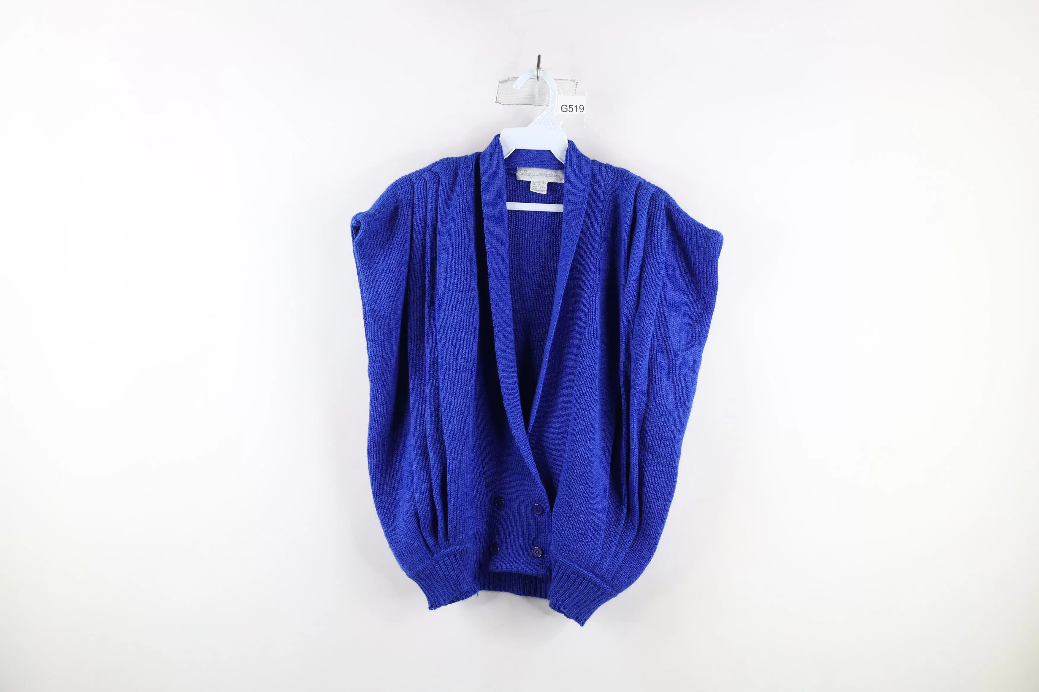 Vintage Sweaters Vintage 90s Mid Mod Pleated Knit Sweater Vest Royal Blue